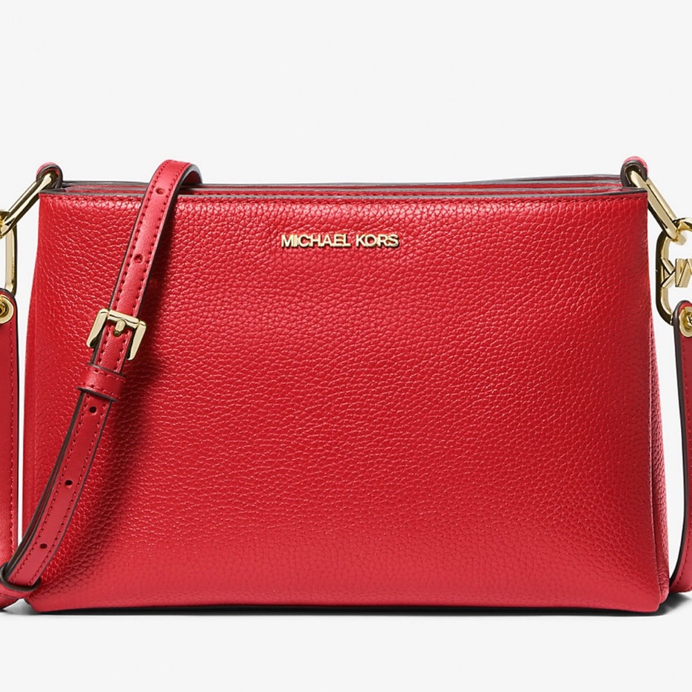 NWT* MICHAEL KORS * Trisha Medium Pebbled Leather Crossbody Bag